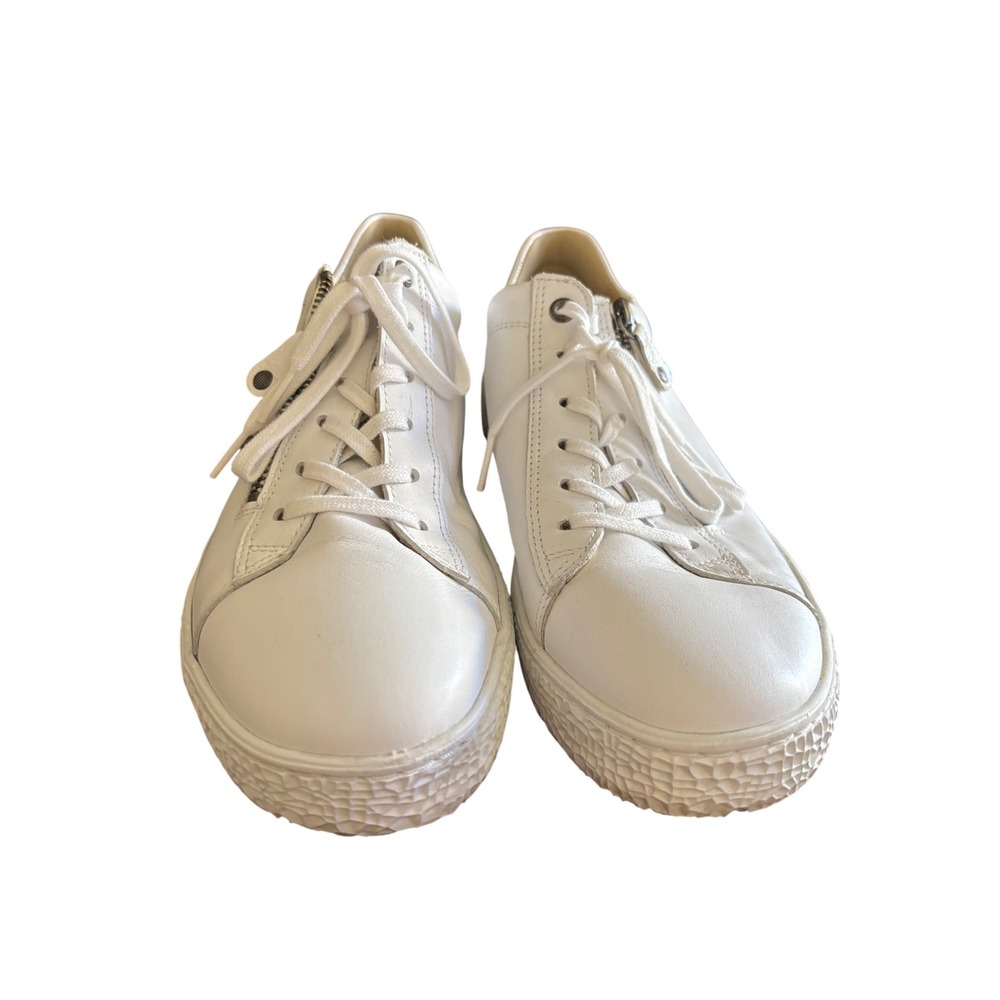 Hartjes XS Extralight White Leather Zip Lace Up Sneakers Womens 6.5 UK 9 US